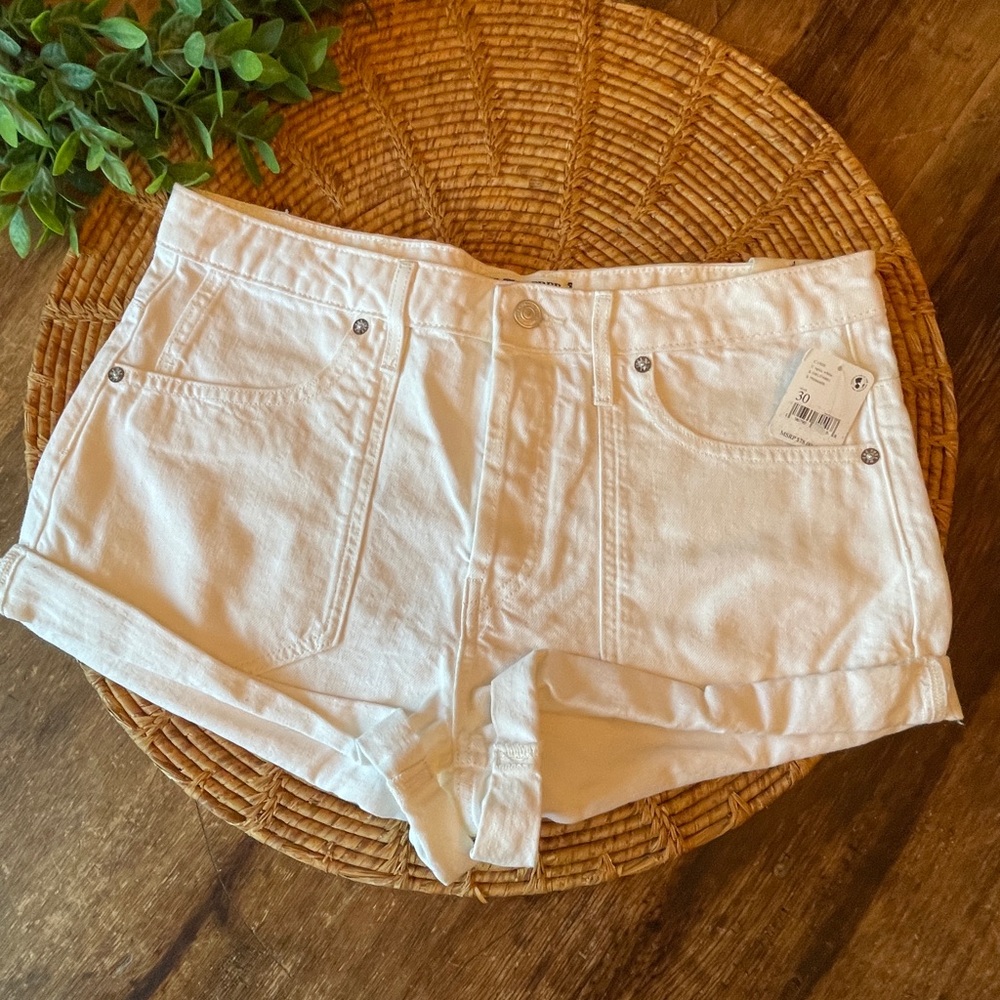 New We The Free Beginners Luck Low Rise Slouch Shorts in White